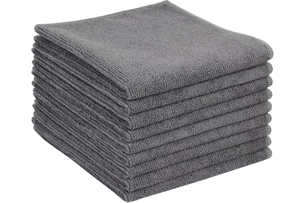 VIVOTE Torchons de Cuisine en Microfibre, Super Absorbant Microfibre Chiffon nettoyagant, Serviettes de Cuisine,Torchon Cuisine,Doux, résistant et Super Absorbant,9 Pcs,30x30cm,Gris