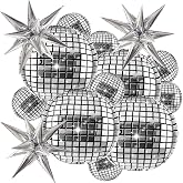 Disco Balloons, 14pcs Disco Ball Balloon, Silver Star Foil Balloon, Disco Ball Balloons, Disco Balloons for Party Disco Party
