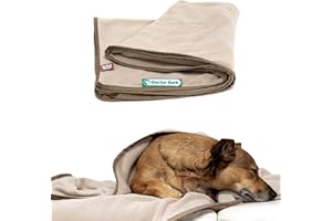 Doctor Bark | kuschelige Hundedecke waschbar bis 95°C, hygienische, weiche Fleecedecke für Sofa und Hundebett, Flauschige Haustierdecke - Made in Germany (L - 120x90 cm/Beige)