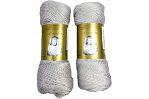 MORILLAS PACK 2 ZEPELINES Algodón perlé 100% egipcio mercerizado para DIY y tejer a mano labores de ganchillo o punto con un acabado elegante. (2 X 70gr) (5, GRIS 38)