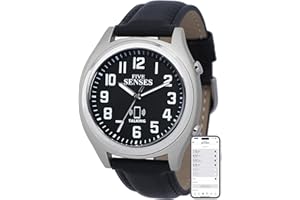 FIVE SENSES - Smart Atomic Talking Watch for Visually Impaired - App Controlled Second Generation Atomic Talking Wrist Watch for Blind and Seniors - Large Numbers Watch with Expansion Band 1739B