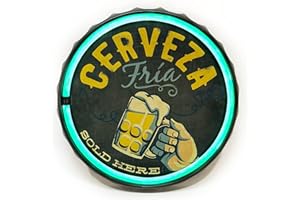 DHG Carteles Luminosos Decorativos de Estilo Vintage Industrial con Luces de Neón para una excelente iluminación de espacios abiertos y cerrados (Cerveza)