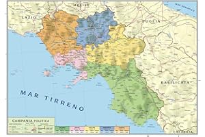 AGENDEPOINT Carta geografica murale regionale Campania 100x140 bifacciale fisica e politica