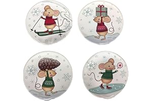 MC-Trend Handwärmer Set: 4 Zauberhafte Taschenwärmer mit süßen Mausmotiven – Immer wiederverwendbar für wohltuende Wärme unterwegs