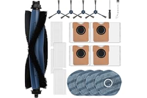 FENKABS 19 Pack Accessories for Eufy Omni C20 Robot Vacuum Cleaner, 1 Main Brush, 4 Dust Bags, 4 Mop Pads, 4 HEPA Filters, 4 Side Brushes, 1 Cleaning Brush, 1 Screwdriver