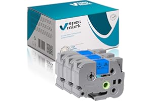 Specmark Juego De Cintas TZe-551 24mm x 8m x 3 Piezas Cinta Negra Sobre Azul Compatible Con Brother PT P-Touch AZe-551 EZe-551 TZ-551 TZ2-551 Impresora