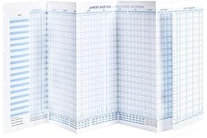 Colorage Urlaubsplaner 2024 Mitarbeiter - Urlaubsplaner 2024, 34 Mitarbeiter, wandkalender 2024 - Jahresplaner 2024 Urlaubskalender, Format 975 x 297 mm, blau