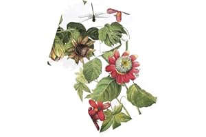 ZELTEN 20 Count Paper Napkins Vintage Floral Pattern,Printting Peony Birds Decorative Decoupage Dinner Tea Party Shower Serviettes, Passiflora caerulea L