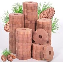 KALIGEN Palline Antitarme In Legno Di Cedro 100% Naturale - Kit Da 24 Pezzi Con Sacchetti E Carta Vetrata - 4