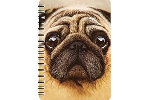 3D LiveLife Jotter - Pug od Deluxebase. Soczewkowy kołonotatnik A6 z motywem psa 3D. Gładkie kartki. Papier z recyklingu. Dzieło na licencji. Renomowany artysta, David Penfound