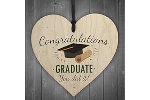 Red Ocean You Did It Congratulations Gift Wooden Heart Keepsake Gift For Her For Him Graduation Party Decoration