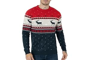 NOROZE novità Maglione Natalizio Lavorato a Maglia da Uomo | Brutti Maglioni Natalizi | Maglione Invernale da Uomo con Girocollo a Maniche Lunghe