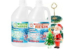 H OMEART Epoxy Resin - 2 Gallons Crystal Clear Epoxy Resin Kit for Table Top, Art Casting, Wood Coating, Jewellery Making, Ornament, DIY Art &Craft, Low Odour, Non-Toxic, Self-Leveling, Non-Yellowing