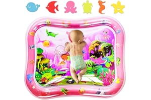 Grand Bébé Tapis Eau Eveil AUCRSOZK 95x76cm Gonflable Tapis Jeu D'Eau Jouets pour Bébé de 3 6 9 Mois Sensoriel Tummy Time Water Mat Deveil Tapi D'Eau pour Bébés Noël Cadeaux (Rose)