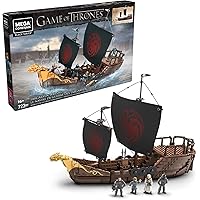 Mega Construx GPB29 - Probuilder Game of Thrones Targaryen Kriegsschiff, Bauset mit 723 Teilen inkl. 4 originalgetreuer Mikro