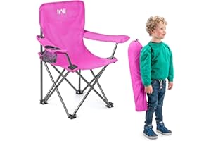TRAIL OUTDOOR LEISURE Trail Eagle Kids Camping Chair Pink Lightweight Folding Garden Beach Seat with Carry Bag (For Ages 2 to 6 Years Old)