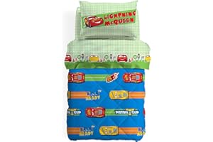 Caleffi 1002315 Cotone Disney Cars Piston Cup Trapunta per Singolo Letto, Taglia Unica (16726)