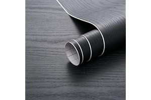 ARTHOME WALL DECOR Arthome Klebefolie Rustikales Holzoptik Selbstklebende Tapete, 44cmx2m Schwarz Holz Papier, Dekoratives Vinyl für Möbel Küche Arbeitsplatte Schränke Möbel Tische Wand Vintage DIY Wandverkleidung