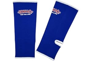 YOKKAO Muay Thai Ankle Guards Premium Stretchable Cotton | standard Size | Blue