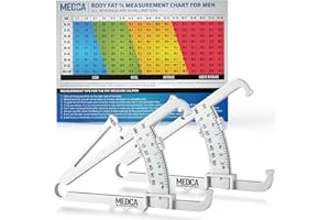 Medca - Lot de 2 compas de graisse corporelle - Analyseur de graisse corporelle - Outil de mesure de l'IMC - Mesure la graisse corporelle - Pour homme et femme - Blanc