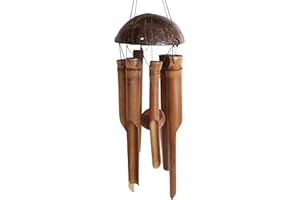 HOMESHOP3000 Bamboo Wind Chime Large Bell Tubes Coconut Wood Handmade Outdoor 30cm and 50cm (50cm)