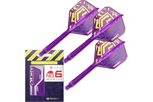Target Darts Luke Littler Champion du Monde K Flex Flights and Shaft System, No.2/No.6 | Le Nuke 2025 Edition Kflex, Tous dans Un Volutes et Tiges Intégrés (Pack de 3) – Court/Intermédiaire/Moyen