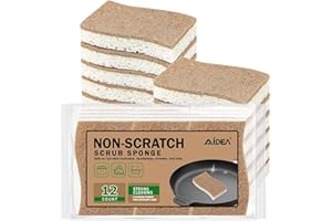 AIDEA Lot de 12 éponges naturelles en cellulose pour vaisselle, éponge de nettoyage