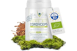BEAUVITAL Pure Bio Cordyceps sinensis 100 g con estratto di Cordyceps al 10% | Nuova formula | Cordyceps polvere di funghi medicinali da agricoltura biologica dell'UE, vegana, senza additivi artificiali