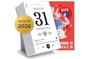 ECHOPRINTS Calendario 2026 Musicale con Supporto in Cartone - Idee Regalo Natale Donna Originale 100% Made in Italy - Calendario da Tavolo Dono Filosofico per Amiche, Collega, Mamma, Sorella - 10x15cm EchoPrint