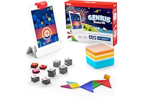 Osmo - Genius Starter Kit for iPad - 5 Educational Learning Games - Ages 6-10 - Math, Spelling, Creativity & More - Stem Toy iPad Base Included