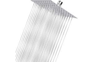 Soffione Per Doccia da 20cm, Markcco Testa Doccia Quadrato ad Alta Pressione in Inox 304, Ti Offre Un'Esperienza di Doccia Confortevole Anche a Basse Pressioni d'Acqua