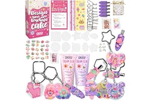 CRAFTY CATS Kit DIY Colgantes Cupcake y Horquillas 60 piezas 2×50 ml pegamento crema, boquillas, 10 charms, anillas y 5 horquillas Joyeria infantil y accesorios para regalar Kit de manualidades