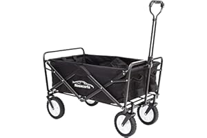 Nasscarts, Multi-Purpose Utility Cart - Off-Road Wagon, Multi-Terrain Trolley, Collapsible, Foldable Handcart - Great for Shopping, Gardening, Camping, Fishing - Loading Capacity of 68 kg - Black