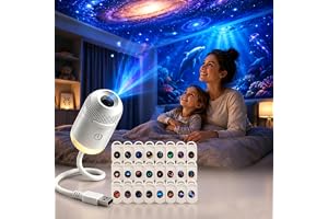 Plug And Play Hd Star Projector, Hd Smart Dynamic 5d Holographic Night Light Projector,360°Mini Ocean Galaxy Dream Projector With 3/6/12/24 Projection Films For Bedroom Car Roof (With 12 Films)