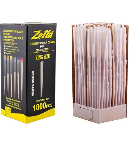Zetla Cones Pré-Roulés Deluxe Size - 64 Tubes Avec Filtre | 109x30mm - Pur Chanvre Naturel
