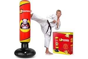DYNAMISTIK™ – Punching Ball Gonflable & Autoportant 160cm – Sac de Frappe sur Pied Solide et Résistant pour Enfants et Adultes – Boxe | Karaté | MMA | Fitness