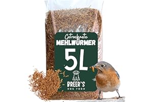 TIER HELDEN Getrocknete Mehlwürmer 5 Liter Futter für Vögel Fische Nager Reptilien Igel