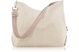 Prite Shopper Tasche Damen Groß Cord Tasche Tote Bag mit Verstellbarem Schultergurt für College Schule Arbeit Reisen Einkaufen