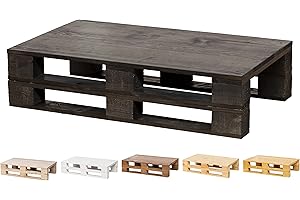 PALETS TALAVERA SL Table basse d'appoint en palettes neuves, style rustique vintage (100 x 60 cm, finition ébène)