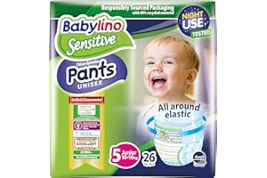 Babylino Sensitive Windeln Höschen Größe 5, Hose Junior (10-16kg), 26 Einheiten