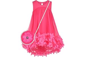 Sunny Fashion Vestito Bambina A-Line Carina Borsetta Bianca Principessa Sole 5-10 Anni