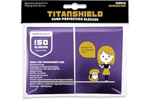 TitanShield (150 Sleeves/Purple Small Japanese Sized Trading Card Sleeves Deck Protector for Yu-Gi-Oh, Cardfight!! Vanguard & More