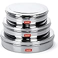 Sumeet Stainless Steel Containers Set - 700Ml,900Ml,1200Ml, 3 Pieces, Silver