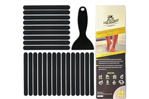GMHOME GM,Pegatinas Antideslizantes Bañera 24Piezas Autoadhesivas,Pegatinas Ducha Antideslizantes,Tiras De Seguridad Antideslizante adhesivas,Pegatinas adhesivas baño,Bañeras,Escaleras(PEGATINA NEGRA)