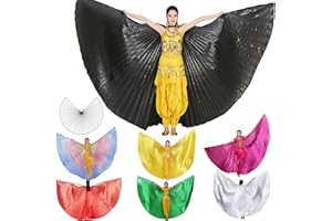 Wuchieal Bauchtänzerin Isis Wings Halloween Darstellende Angel Wings für Carnival Einschließlich Stöcke Tasche