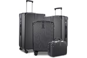 jutyum Kofferset 4 teilig hartschale,Trolley Set 4er Reisekoffer, ABS Koffer Set Trolley, Geeignetes Gepäck für Geschäftsreisen, Kofferset Hartschale, Hard Shell Suitcase mit TSA-Schloss und 4 Rollen