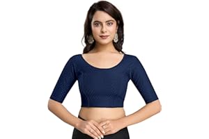 TRENDMALLS Damen Bluse aus reiner Baumwolle, dehnbar, fertig konfektioniert, Choli, Saree-Bluse, fertig zum Tragen