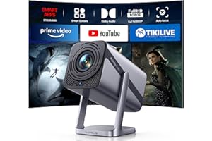 IWIMIUS 【Netflix Officially & Dolby Audio】Mini Projector, 30000Lumen Smart FHD 1080P Portable Projector 4K Support,WiFi6 Bluetooth 50% Zoom 360° Rotatable Short Throw Projectors for Bedroom,Outdoor, Kid Gifts