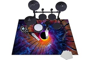 JaevKwzy Schlagzeug Teppich Schallschutzmatte - Drum Teppich Elektrisches Schlagzeug Antivibrationsmatten - rutschfeste Trommel Teppiche - Professioneller Schlagzeugteppich 160 x 150 cm