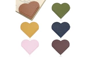 TIESOME 6 Stück Leder Lesezeichen, Ecke Seite Buch Marks, Niedliche Herz Lesezeichen Buch Zubehör für das Lesen Liebhaber, niedlich handgemachte Buch lesen Geschenk für Buchliebhaber (6 Farben)